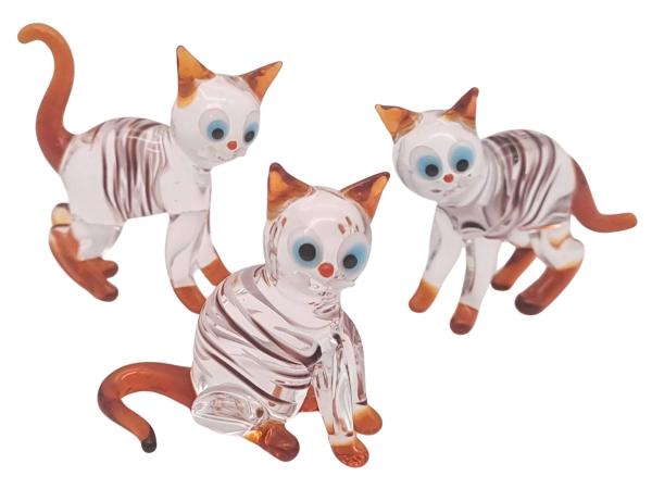3 Katzen (transp.-braun mit Streifen)